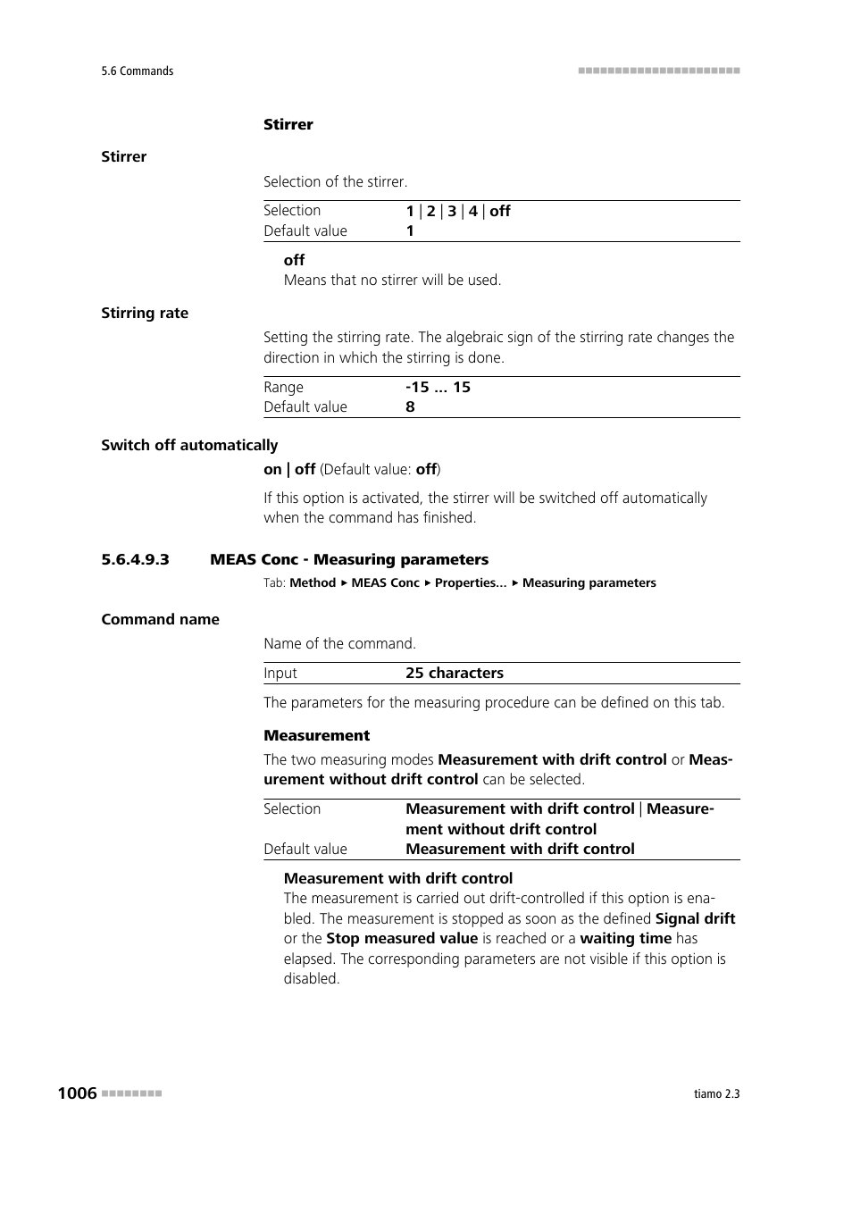 3 meas conc - measuring parameters | Metrohm tiamo 2.3 Manual User Manual | Page 1022 / 1697