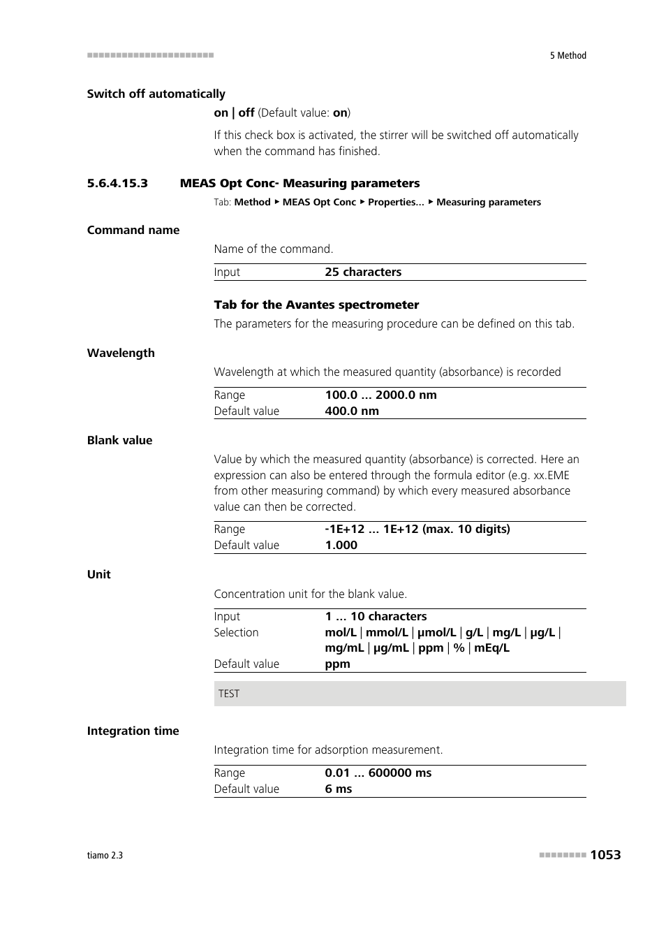 3 meas opt conc- measuring parameters | Metrohm tiamo 2.3 Manual User Manual | Page 1069 / 1697