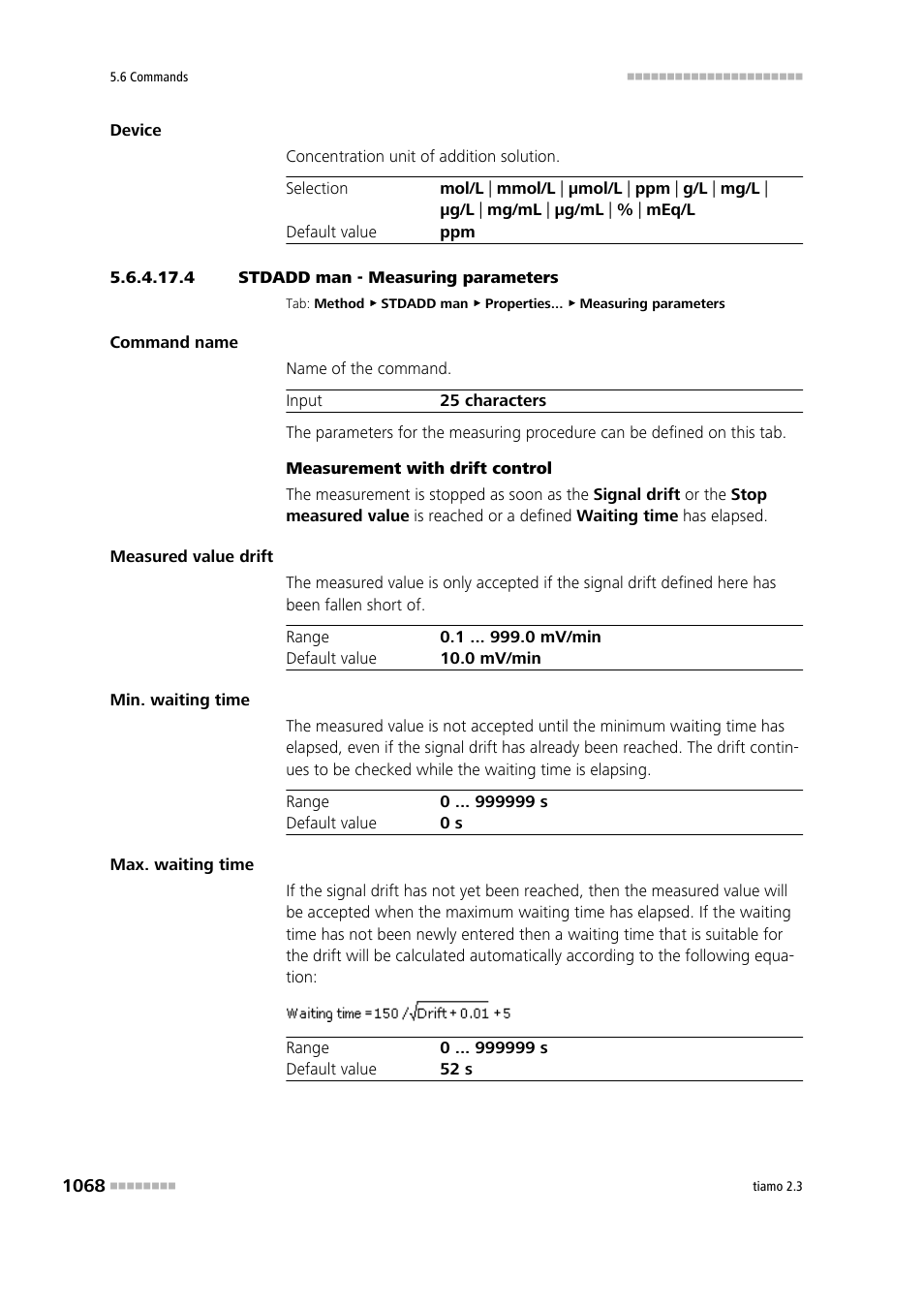 4 stdadd man - measuring parameters | Metrohm tiamo 2.3 Manual User Manual | Page 1084 / 1697