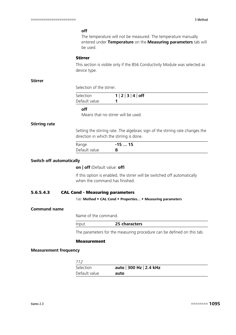 3 cal cond - measuring parameters | Metrohm tiamo 2.3 Manual User Manual | Page 1111 / 1697