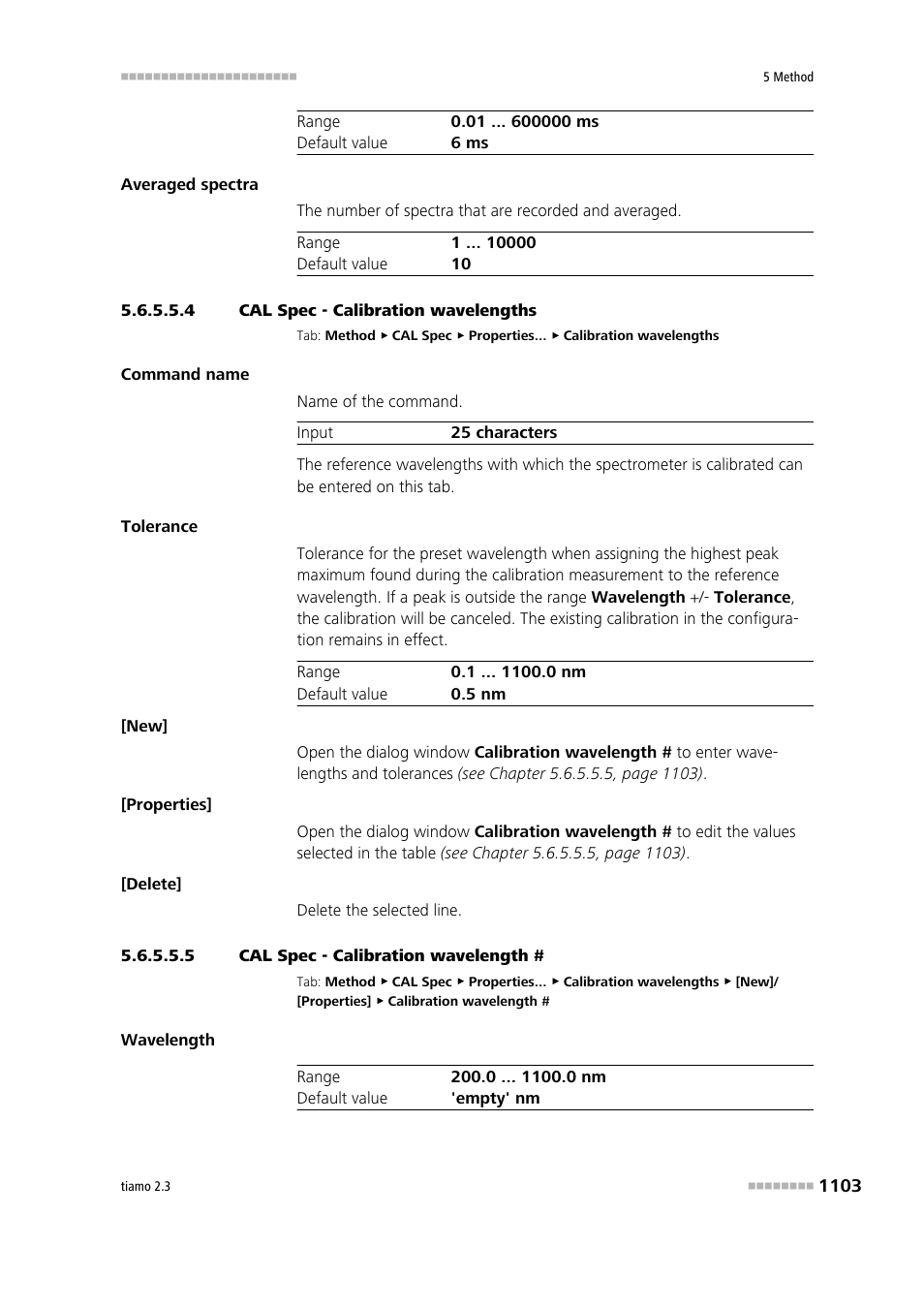 4 cal spec - calibration wavelengths, 5 cal spec - calibration wavelength | Metrohm tiamo 2.3 Manual User Manual | Page 1119 / 1697