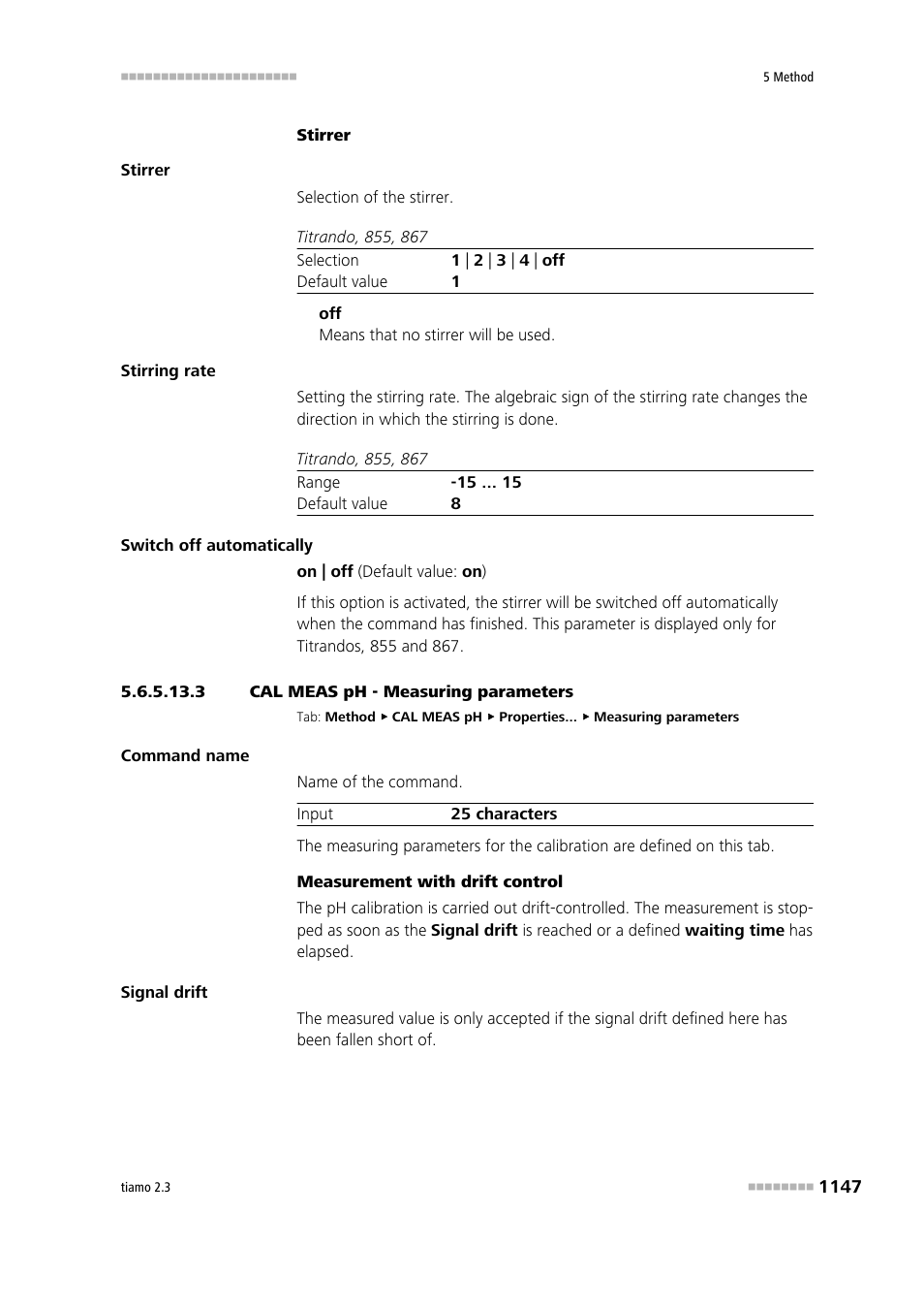3 cal meas ph - measuring parameters | Metrohm tiamo 2.3 Manual User Manual | Page 1163 / 1697