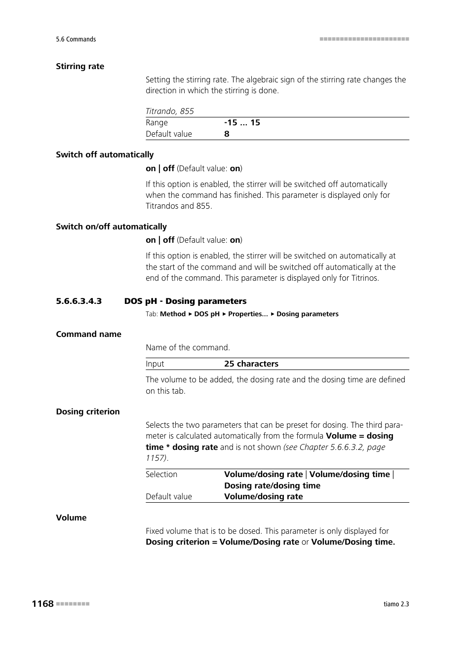 3 dos ph - dosing parameters, Dosing parameters | Metrohm tiamo 2.3 Manual User Manual | Page 1184 / 1697