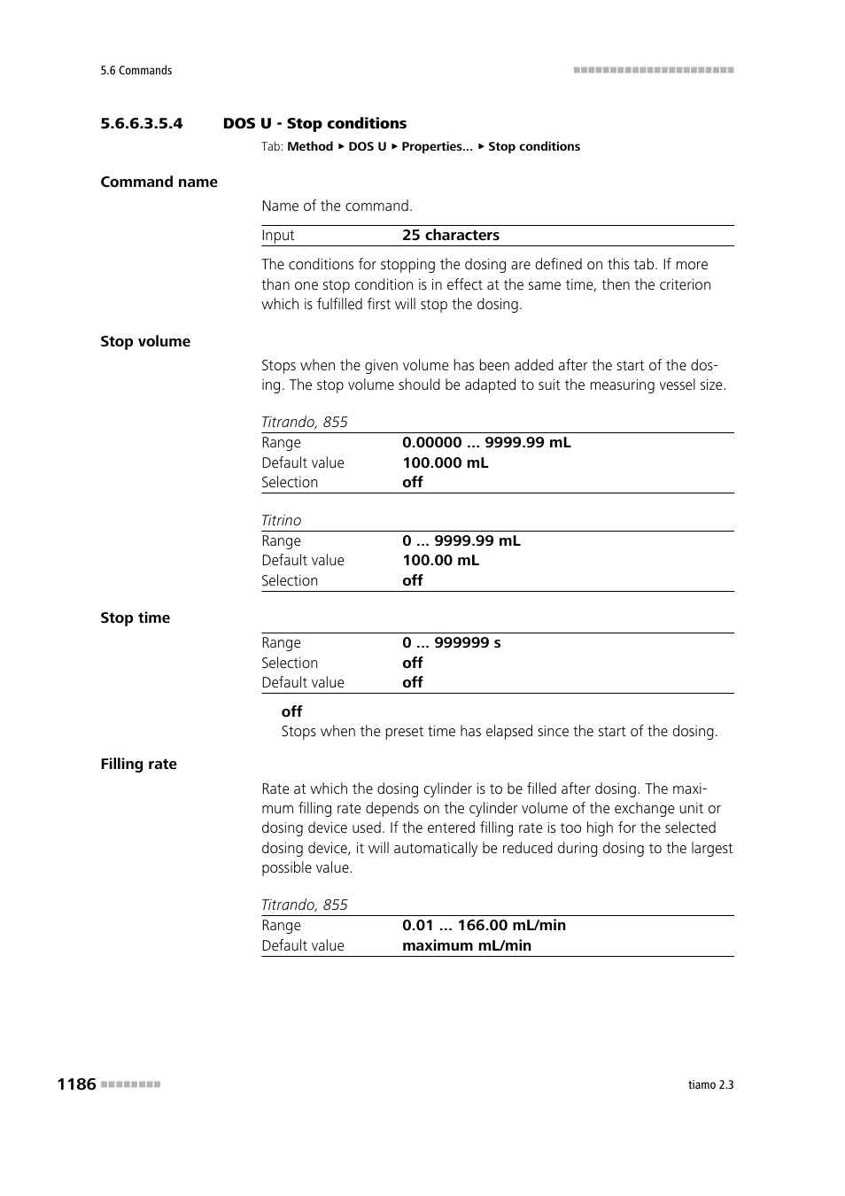 4 dos u - stop conditions, Stop conditions | Metrohm tiamo 2.3 Manual User Manual | Page 1202 / 1697