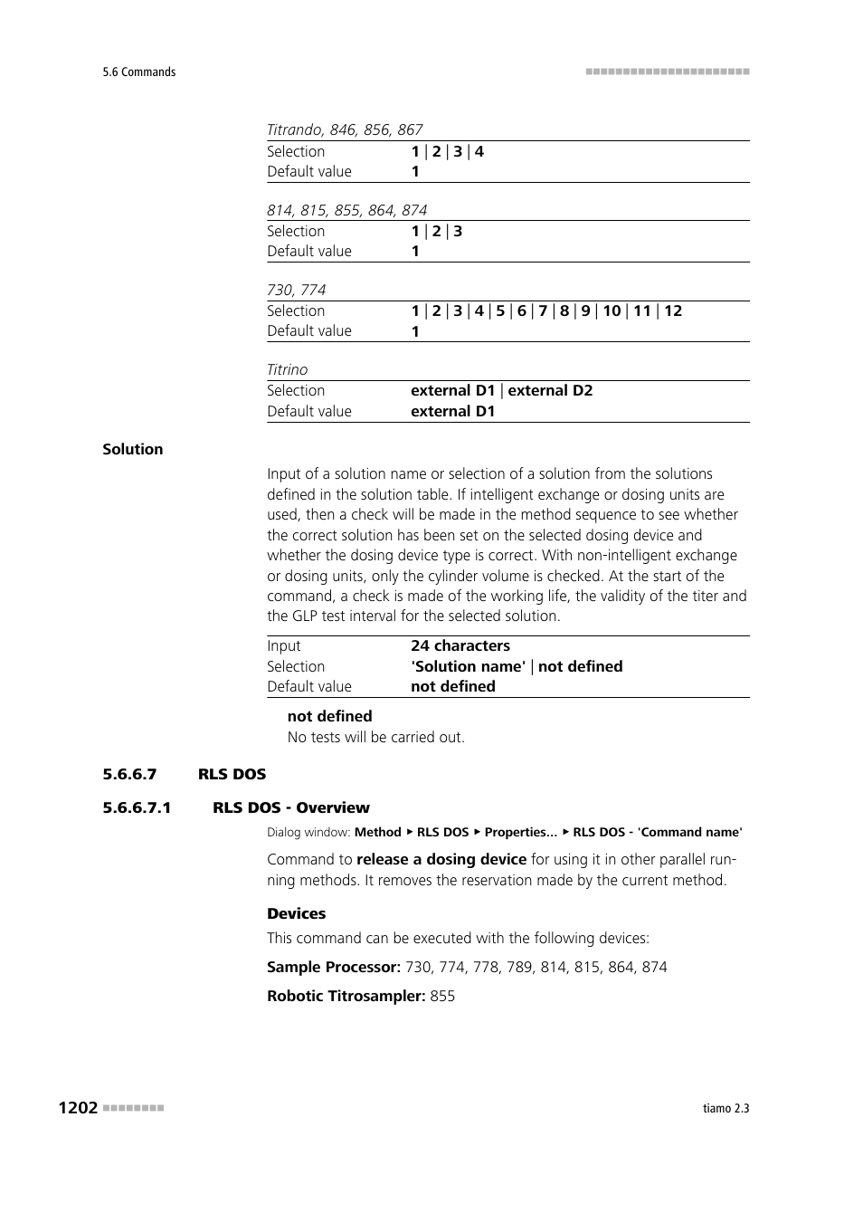 7 rls dos, 1 rls dos - overview, Rls dos | Metrohm tiamo 2.3 Manual User Manual | Page 1218 / 1697