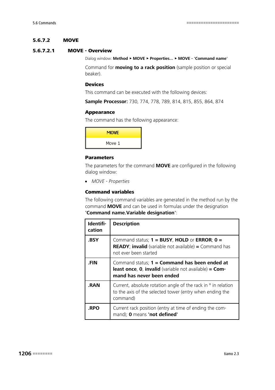 2 move, 1 move - overview, Move | Metrohm tiamo 2.3 Manual User Manual | Page 1222 / 1697