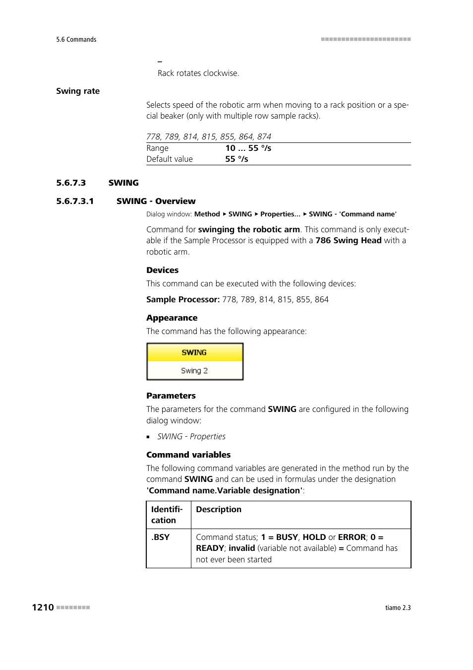 3 swing, 1 swing - overview, Swing | Metrohm tiamo 2.3 Manual User Manual | Page 1226 / 1697