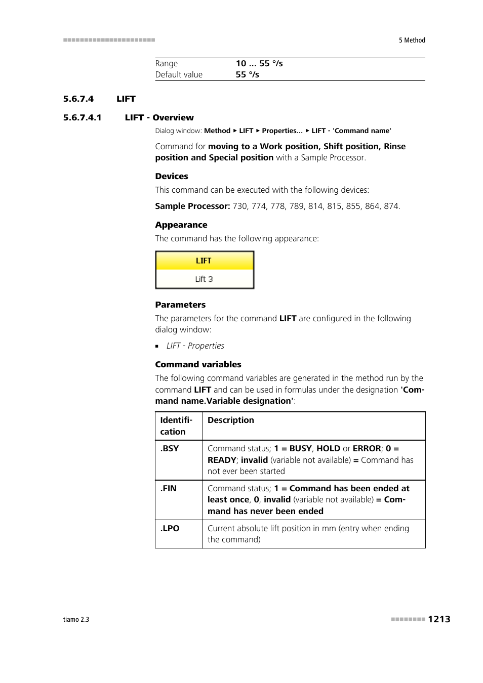 4 lift, 1 lift - overview, Lift | Metrohm tiamo 2.3 Manual User Manual | Page 1229 / 1697