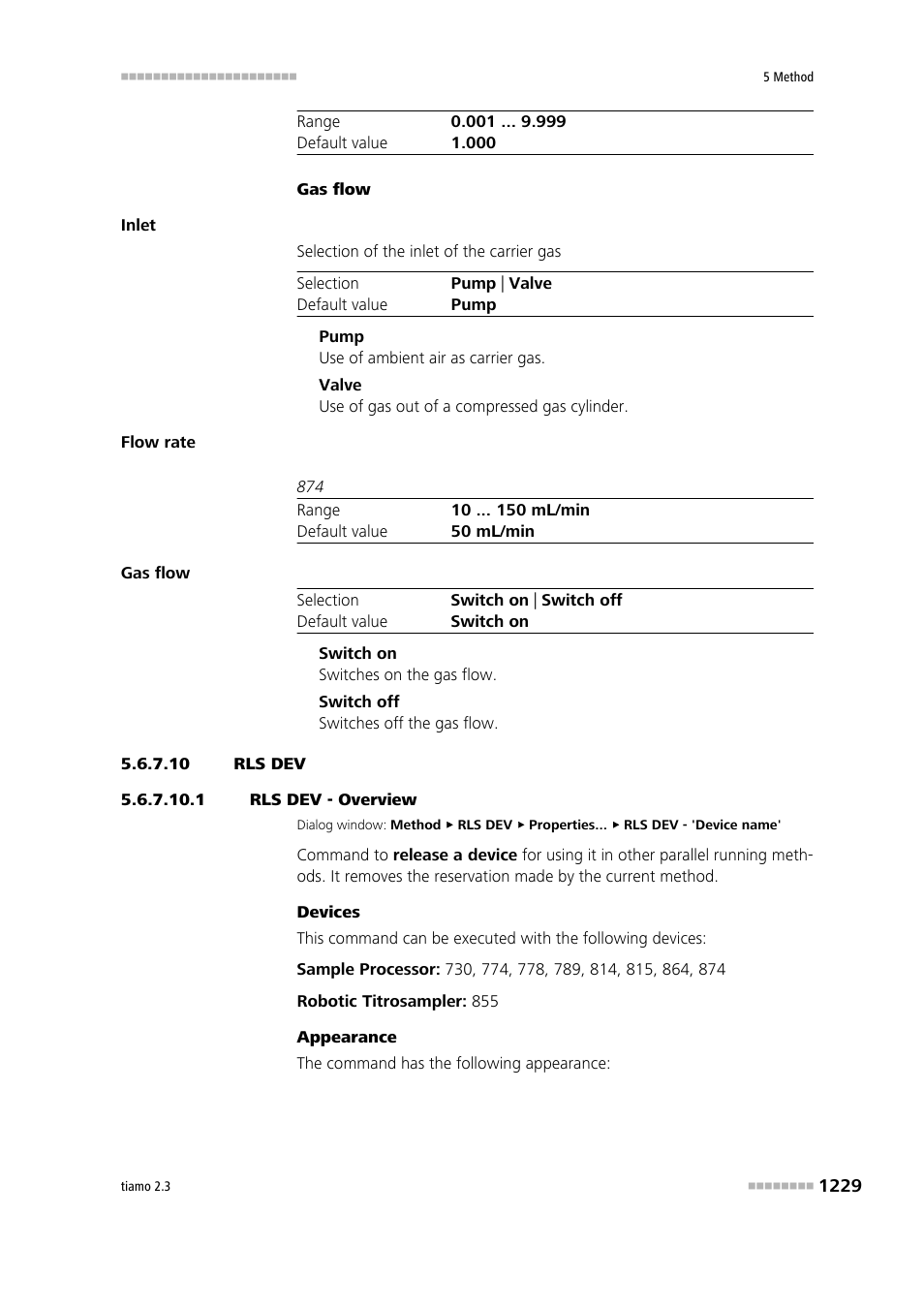 10 rls dev, 1 rls dev - overview, Rls dev | Metrohm tiamo 2.3 Manual User Manual | Page 1245 / 1697