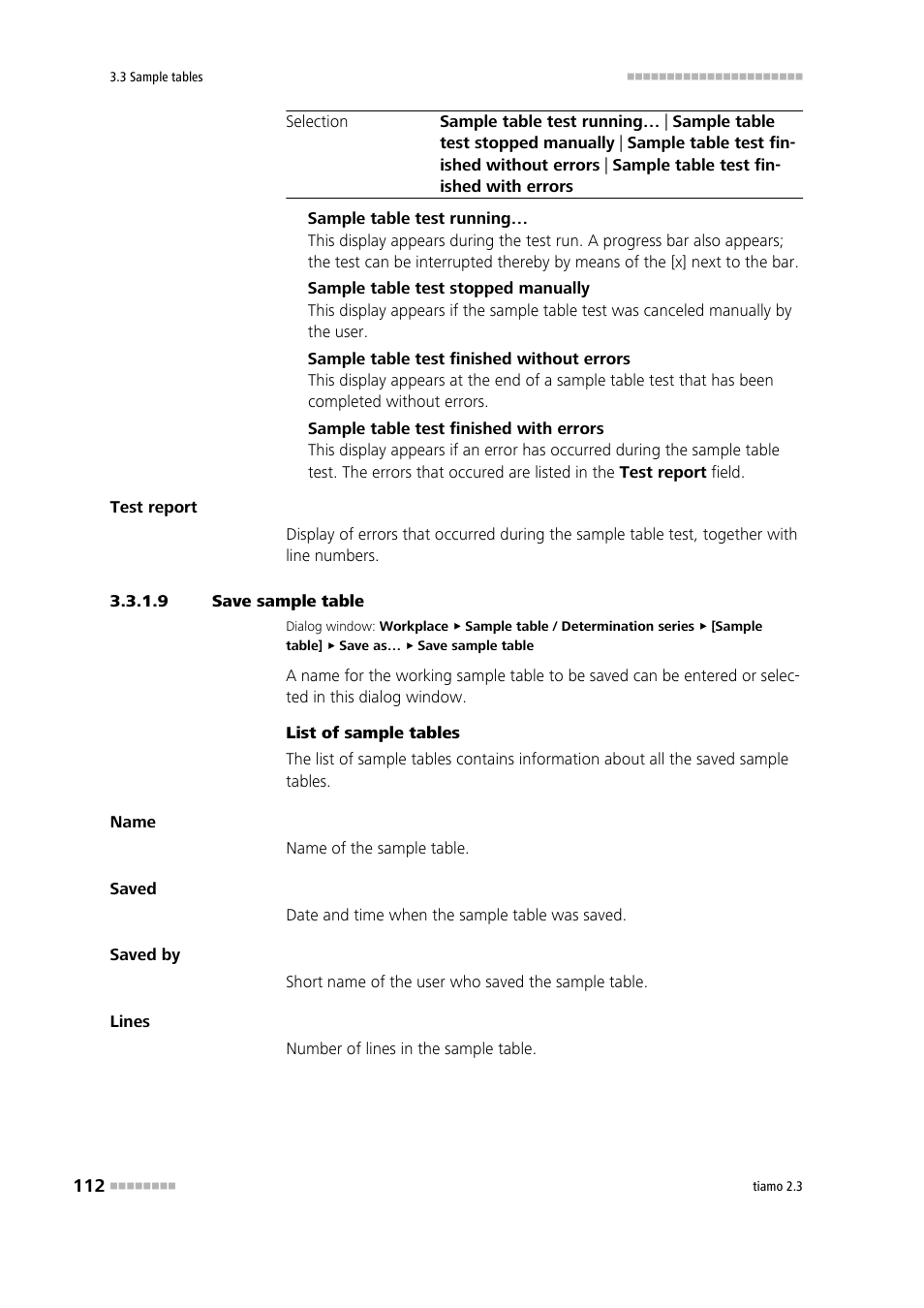 9 save sample table, Save sample table | Metrohm tiamo 2.3 Manual User Manual | Page 128 / 1697