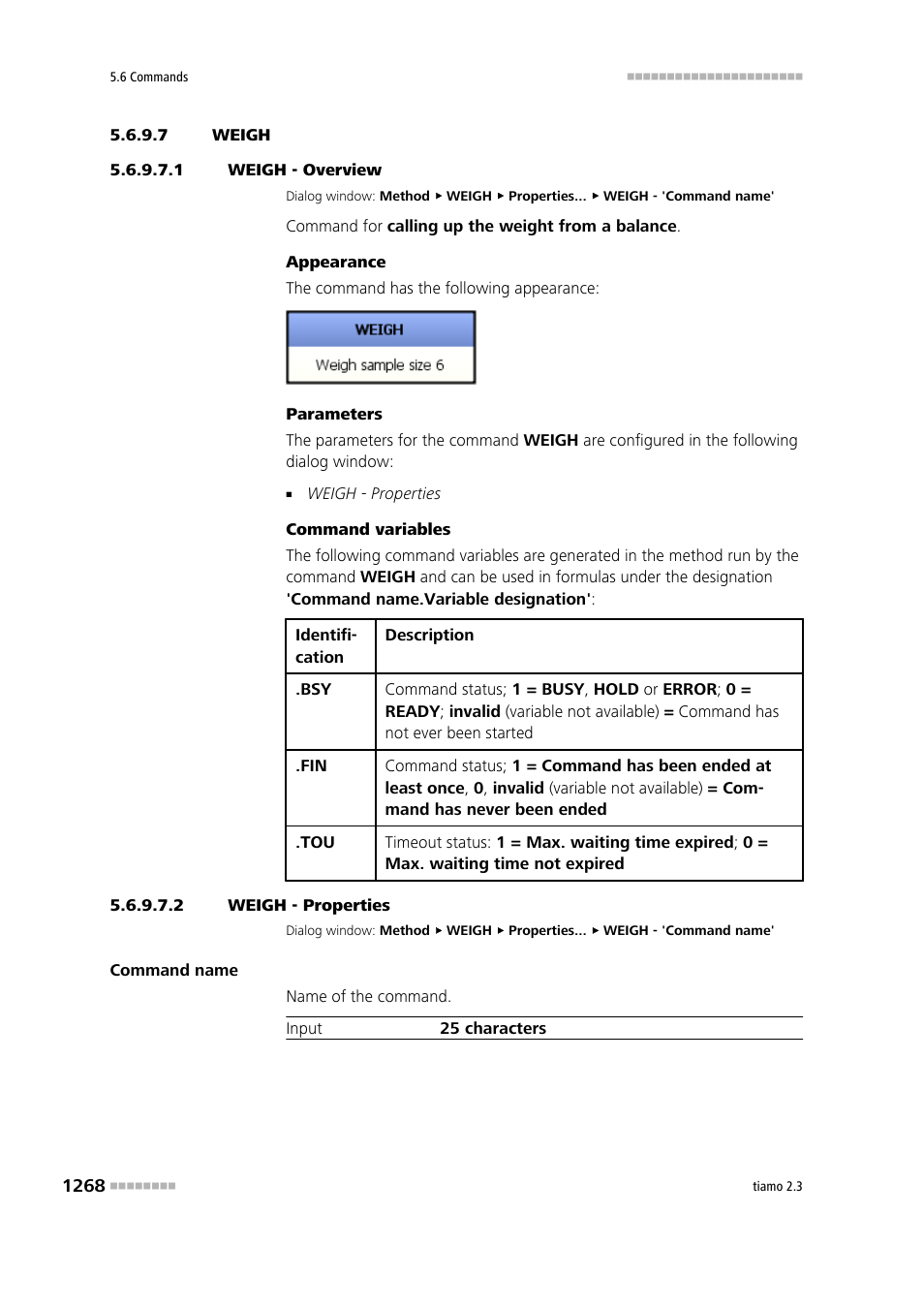 7 weigh, 1 weigh - overview, 2 weigh - properties | Transfer, Weigh | Metrohm tiamo 2.3 Manual User Manual | Page 1284 / 1697