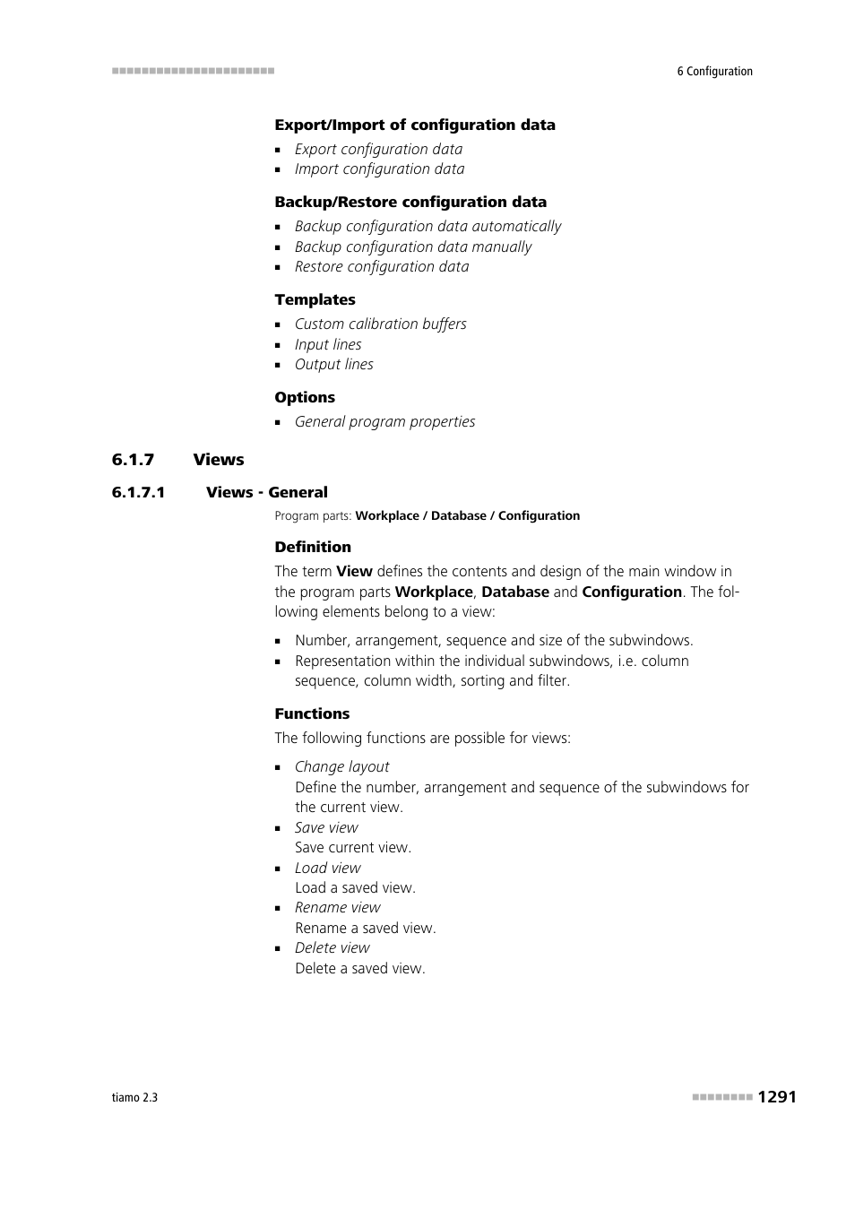 7 views, 1 views - general, Views 1 | Metrohm tiamo 2.3 Manual User Manual | Page 1307 / 1697