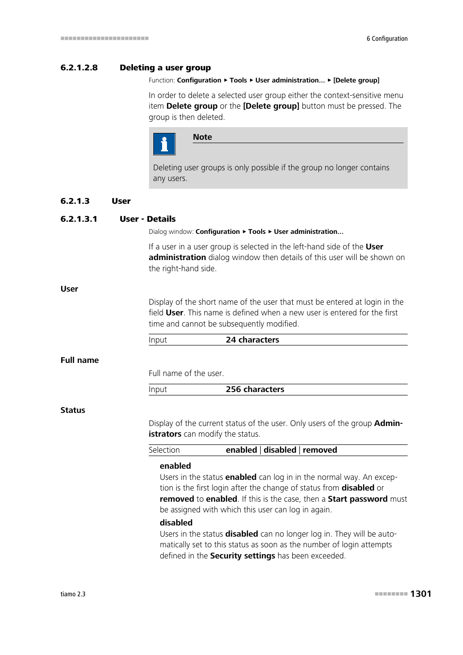 8 deleting a user group, 3 user, 1 user - details | Users, Delete user groups, Deactivate user, Activate user, Remove user | Metrohm tiamo 2.3 Manual User Manual | Page 1317 / 1697