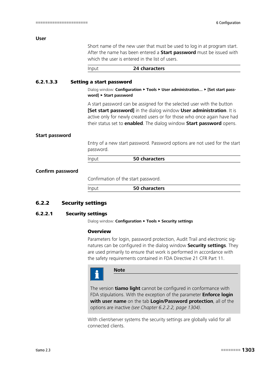 3 setting a start password, 2 security settings, 1 security settings | Security settings 3, Set start password for new user | Metrohm tiamo 2.3 Manual User Manual | Page 1319 / 1697