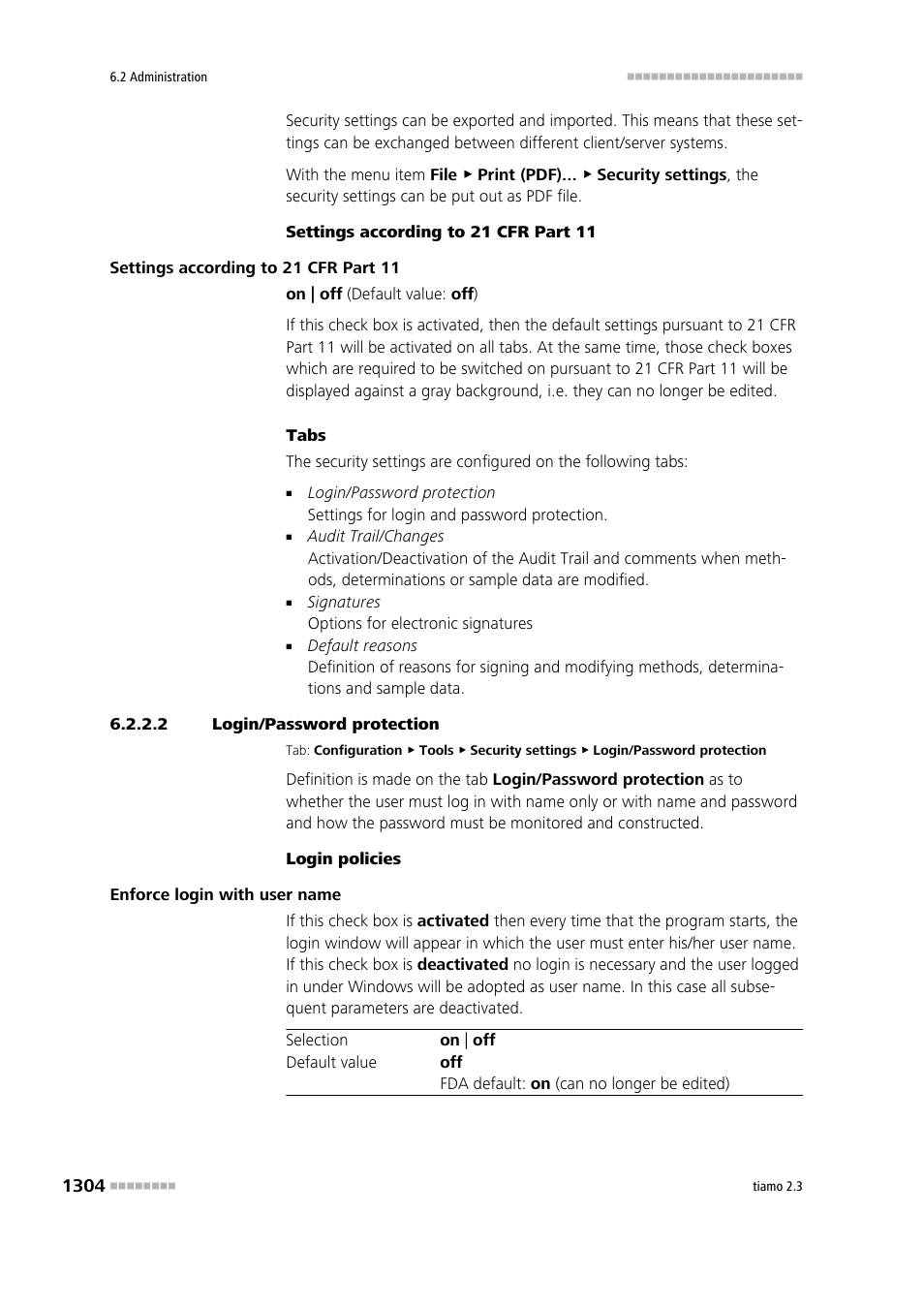 2 login/password protection, Login/password protection | Metrohm tiamo 2.3 Manual User Manual | Page 1320 / 1697