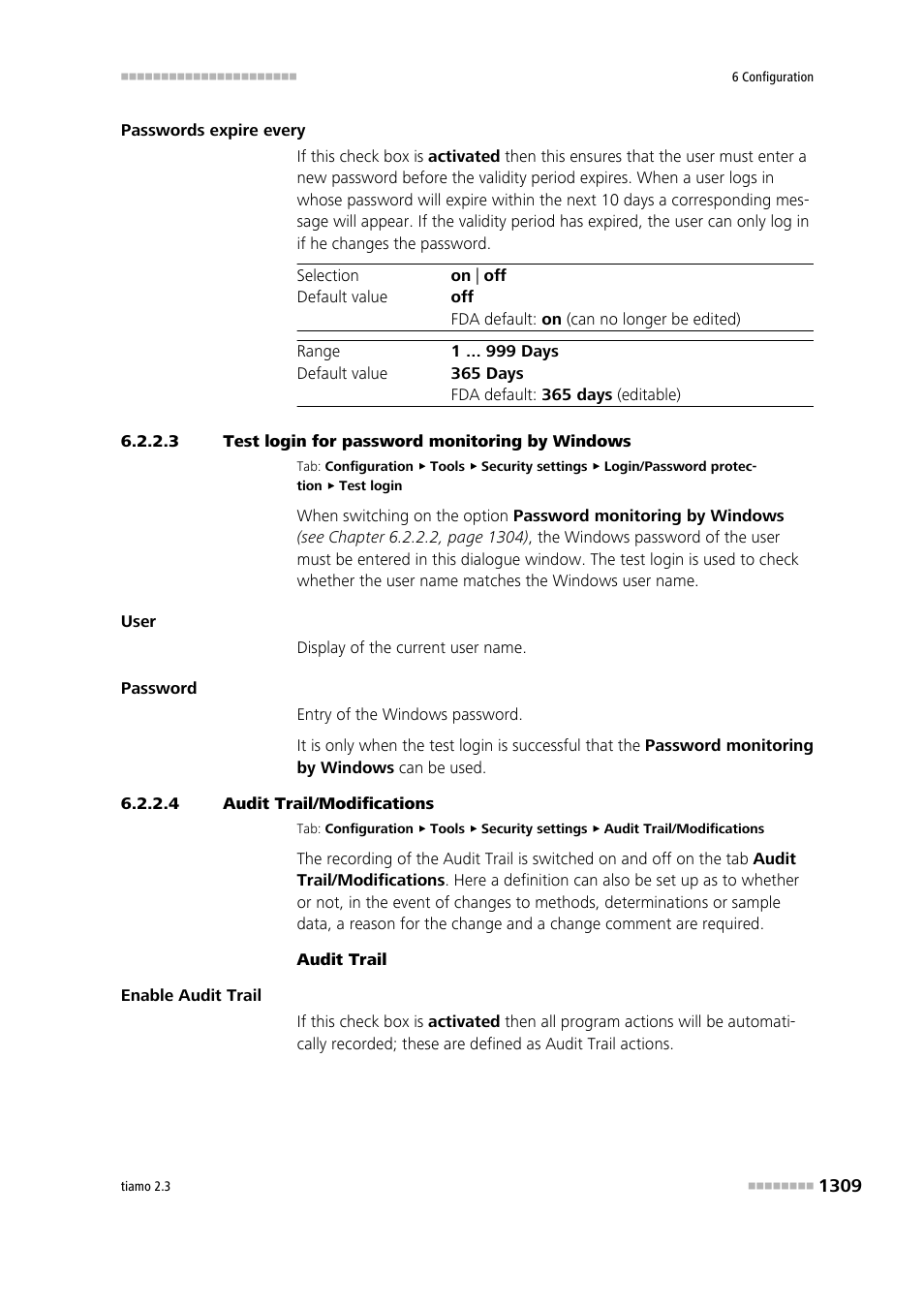 3 test login for password monitoring by windows, 4 audit trail/modifications, Audit trail/changes | Metrohm tiamo 2.3 Manual User Manual | Page 1325 / 1697