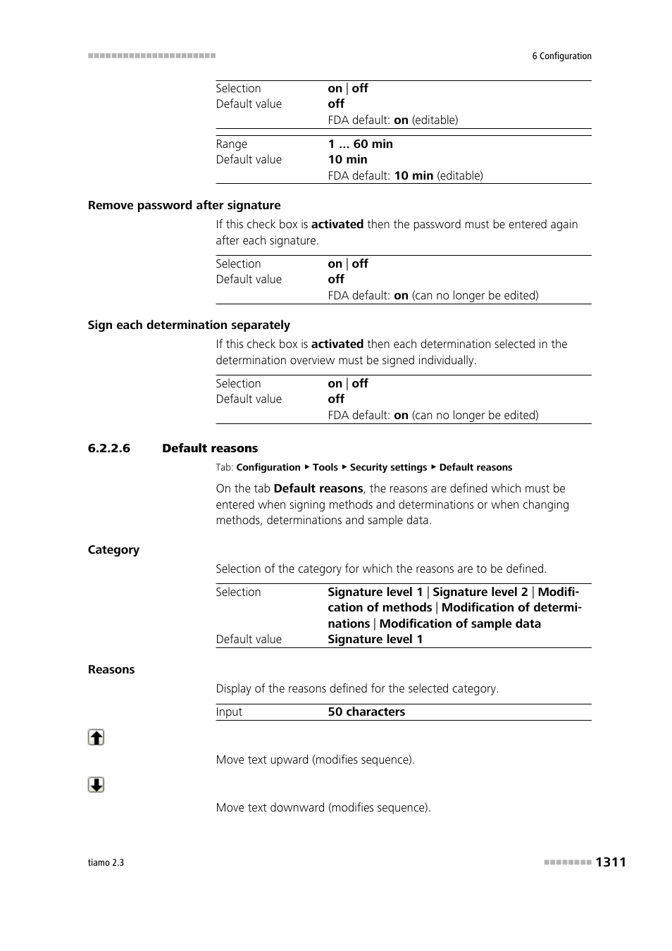 6 default reasons, Default reasons | Metrohm tiamo 2.3 Manual User Manual | Page 1327 / 1697