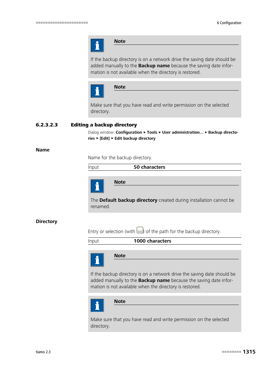 3 editing a backup directory | Metrohm tiamo 2.3 Manual User Manual | Page 1331 / 1697