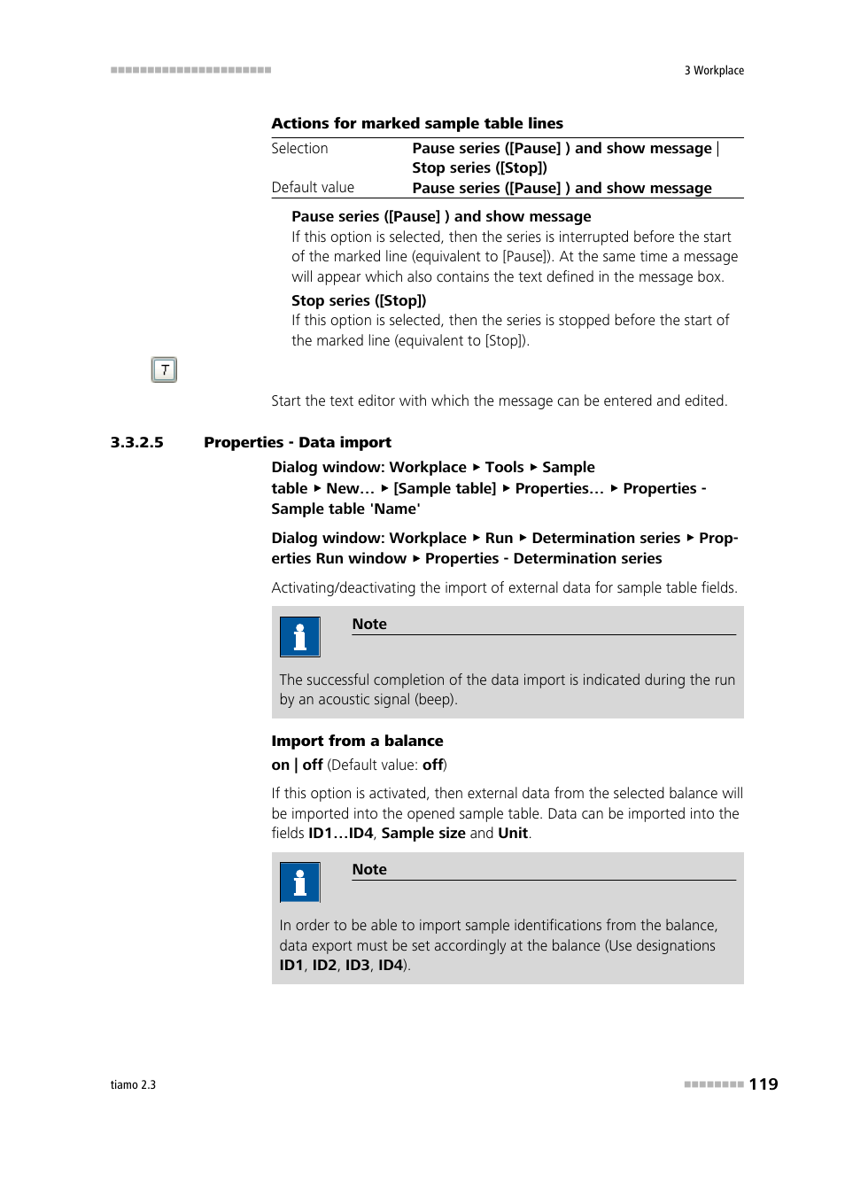 5 properties - data import, Properties - data import | Metrohm tiamo 2.3 Manual User Manual | Page 135 / 1697