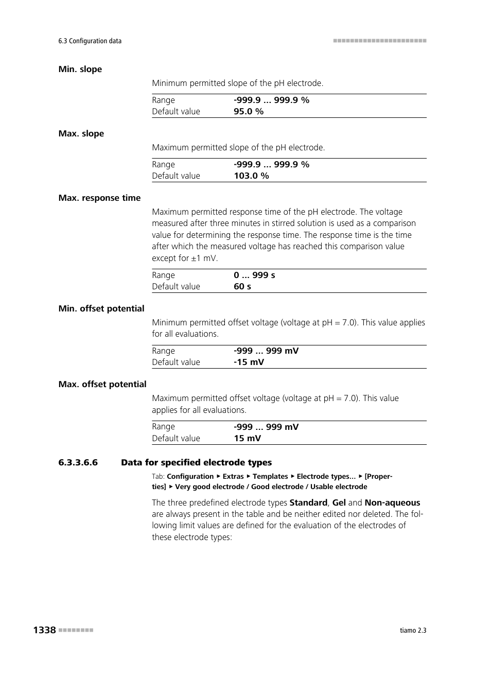 6 data for specified electrode types | Metrohm tiamo 2.3 Manual User Manual | Page 1354 / 1697