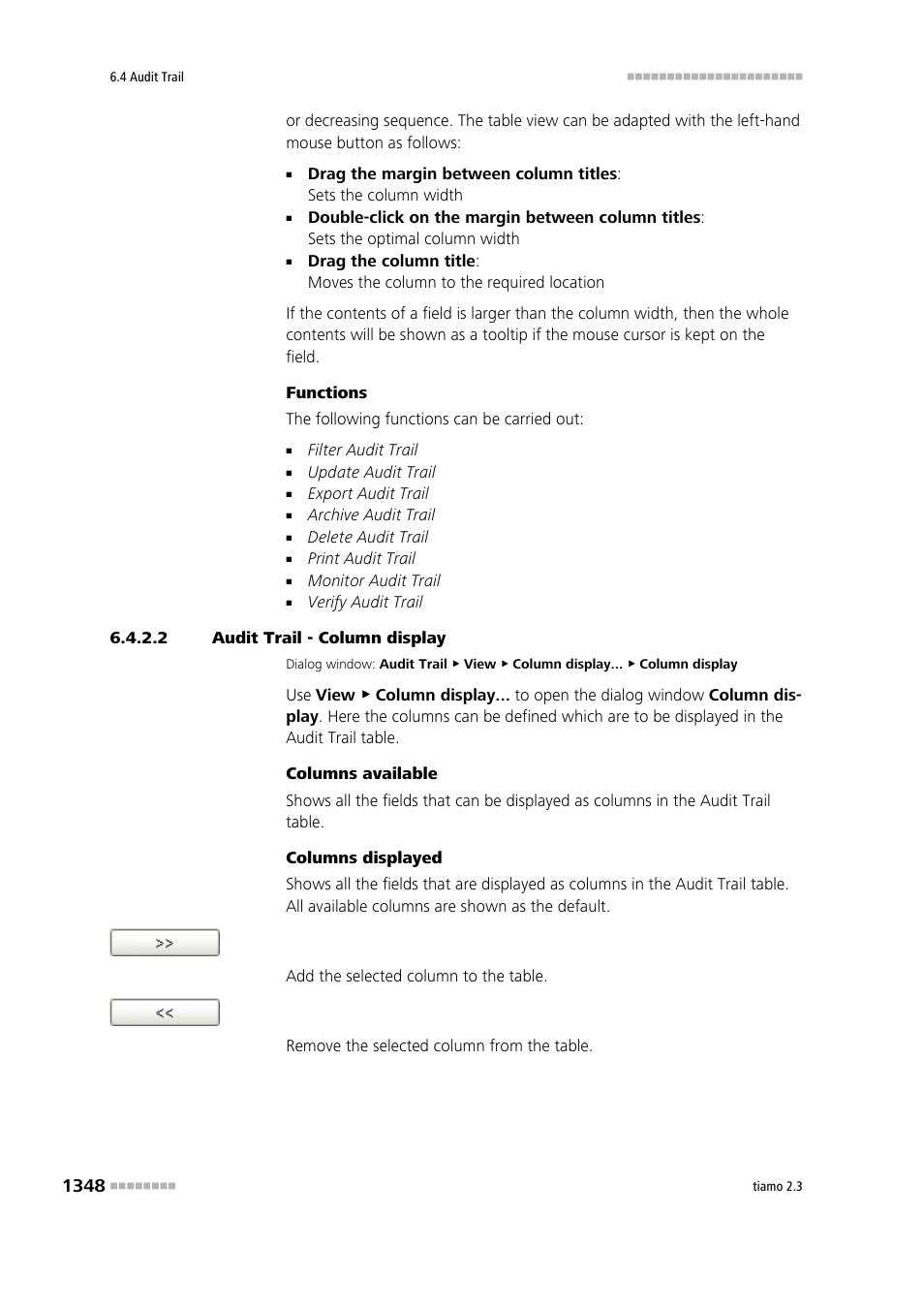 2 audit trail - column display | Metrohm tiamo 2.3 Manual User Manual | Page 1364 / 1697