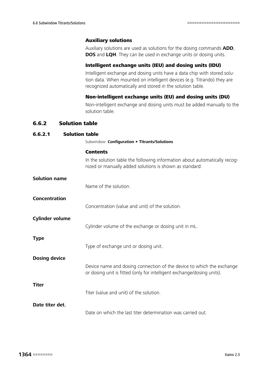 2 solution table, 1 solution table, Solution table 4 | Metrohm tiamo 2.3 Manual User Manual | Page 1380 / 1697