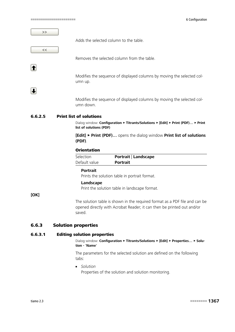 5 print list of solutions, 3 solution properties, 1 editing solution properties | Solution properties 7 | Metrohm tiamo 2.3 Manual User Manual | Page 1383 / 1697