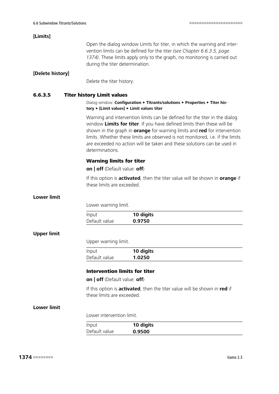 5 titer history limit values | Metrohm tiamo 2.3 Manual User Manual | Page 1390 / 1697