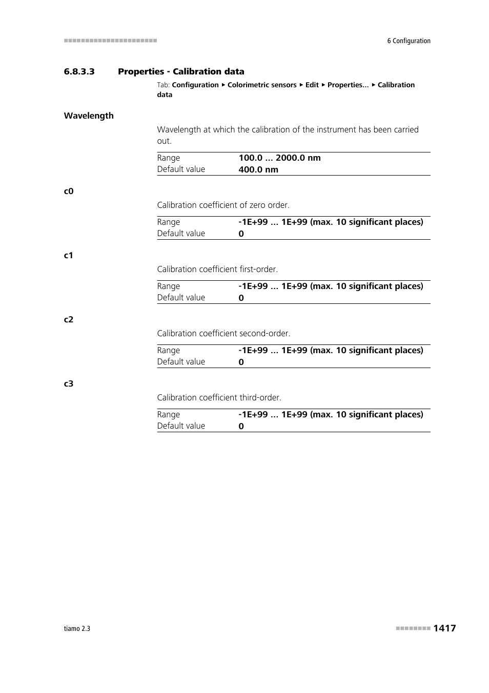 3 properties - calibration data, Calibration data | Metrohm tiamo 2.3 Manual User Manual | Page 1433 / 1697