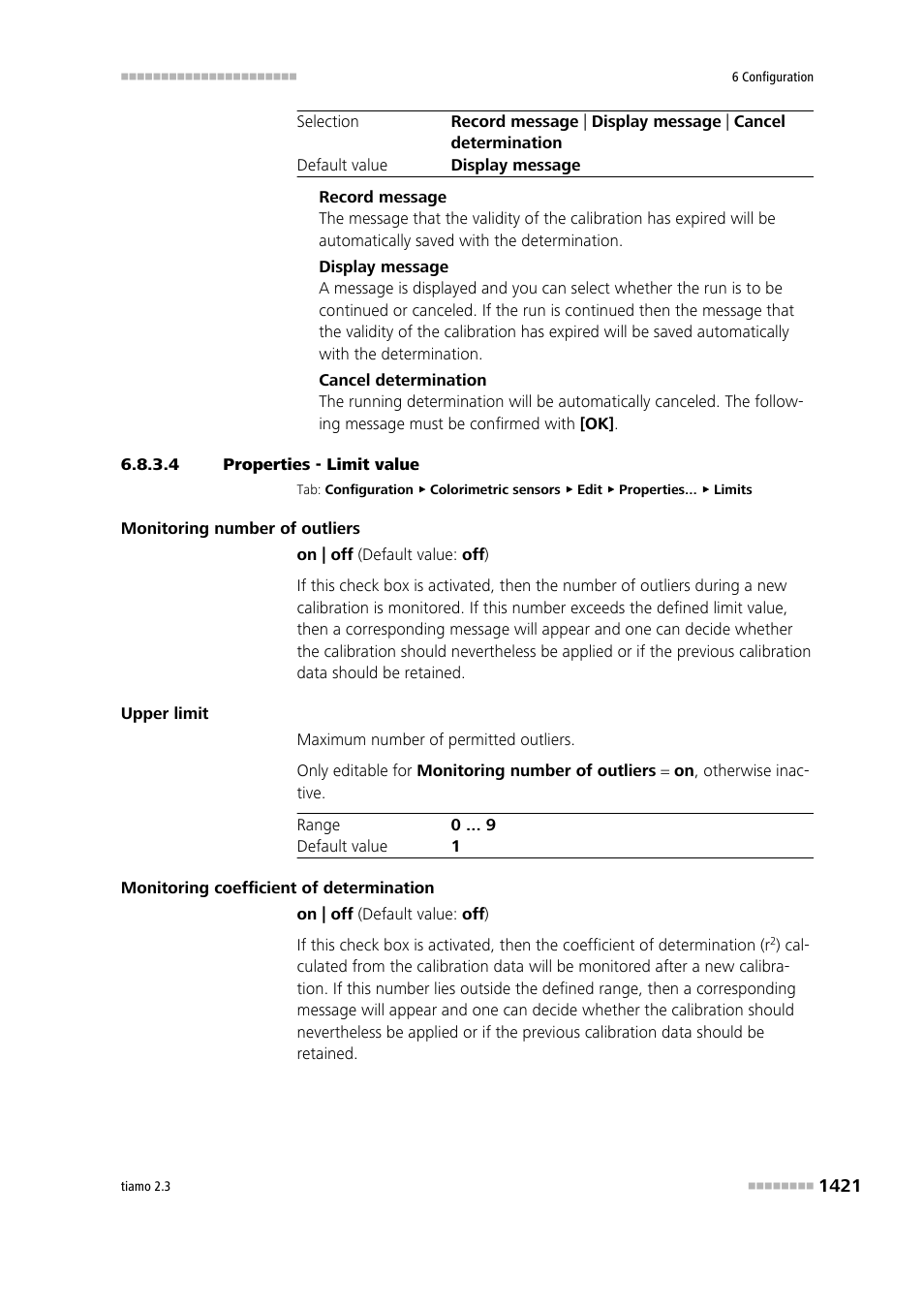 4 properties - limit value, Limit values | Metrohm tiamo 2.3 Manual User Manual | Page 1437 / 1697