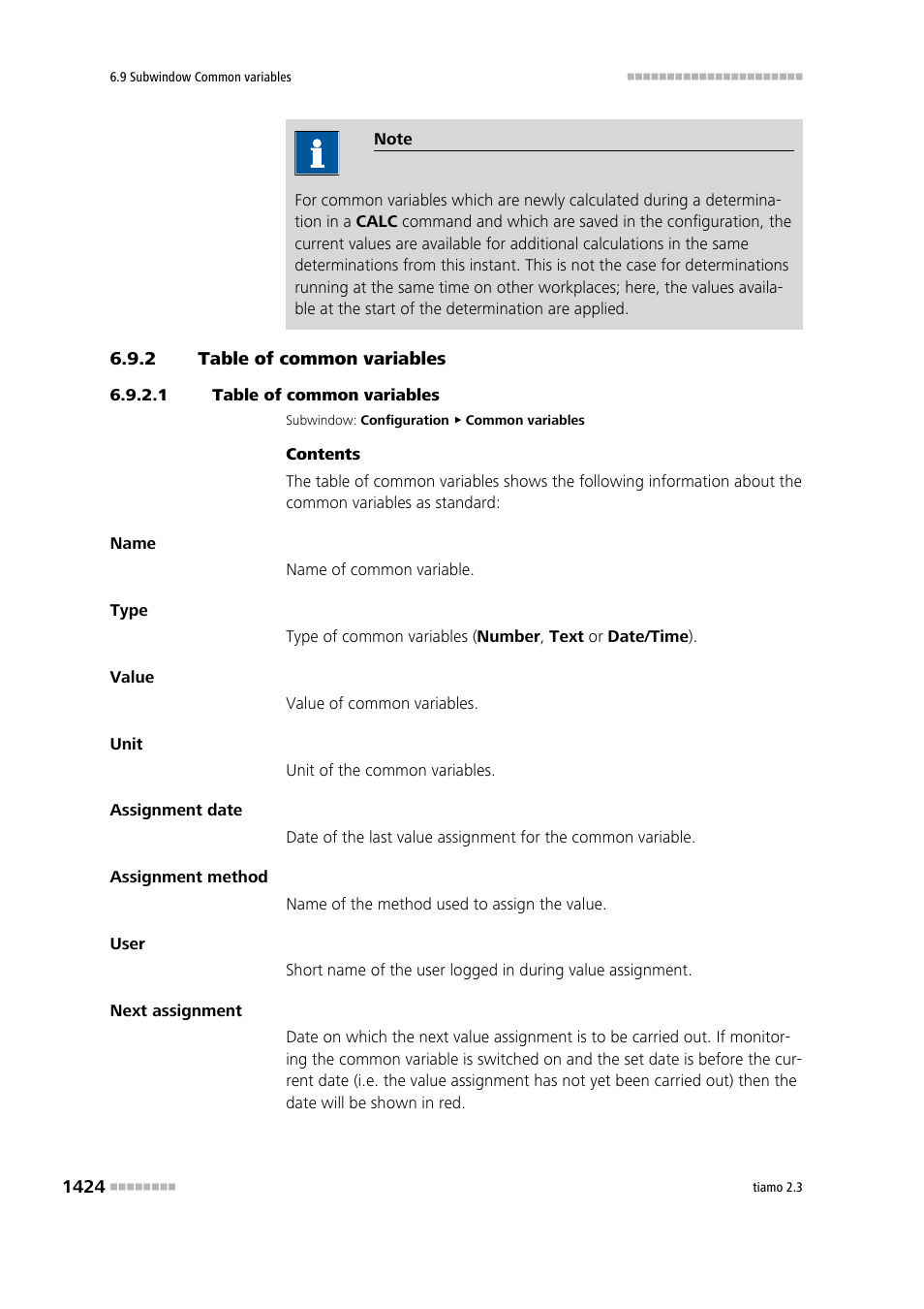 2 table of common variables, 1 table of common variables, Table of common variables 4 | Metrohm tiamo 2.3 Manual User Manual | Page 1440 / 1697