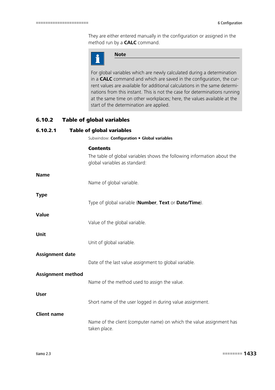 2 table of global variables, 1 table of global variables, Table of global variables 3 | Metrohm tiamo 2.3 Manual User Manual | Page 1449 / 1697