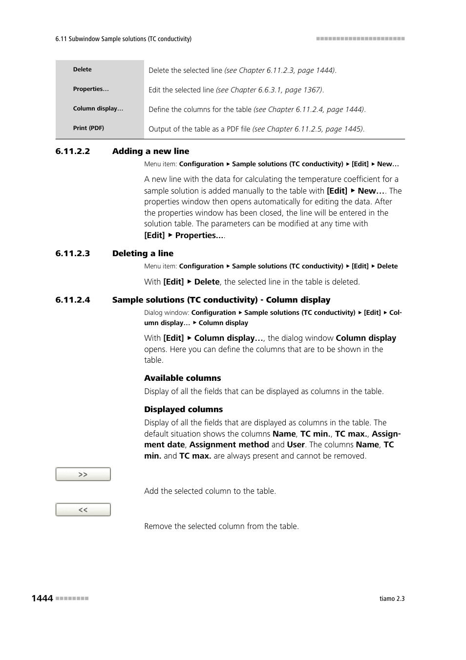 2 adding a new line, 3 deleting a line | Metrohm tiamo 2.3 Manual User Manual | Page 1460 / 1697