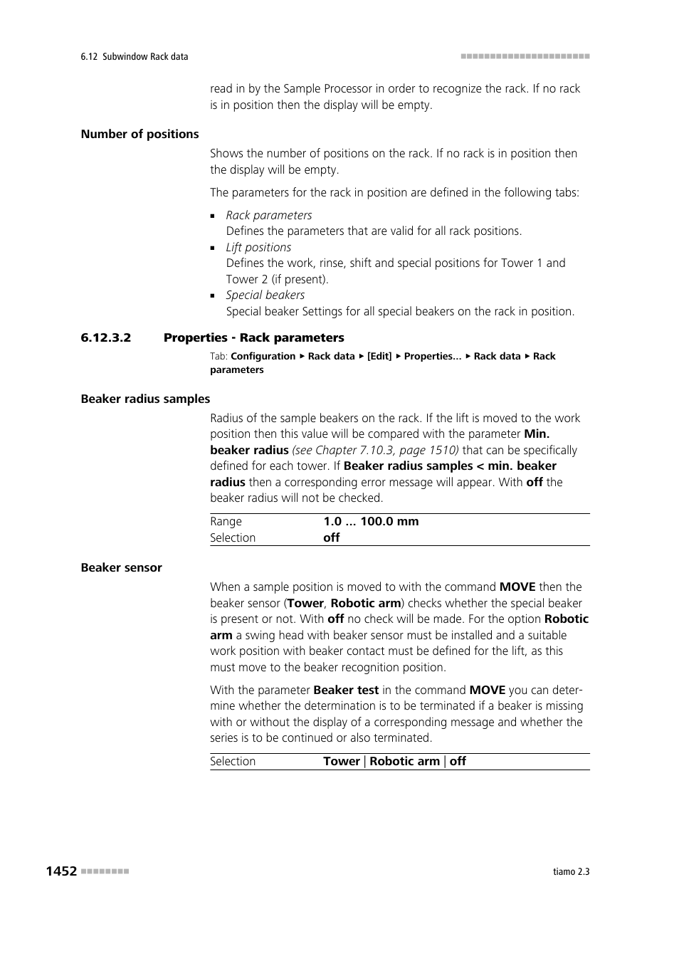 2 properties - rack parameters | Metrohm tiamo 2.3 Manual User Manual | Page 1468 / 1697