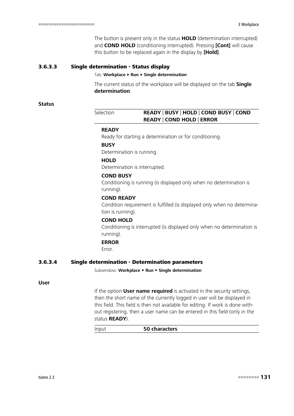 3 single determination - status display, 4 single determination - determination parameters, Single determination - status display | Single determination - determination parameters | Metrohm tiamo 2.3 Manual User Manual | Page 147 / 1697