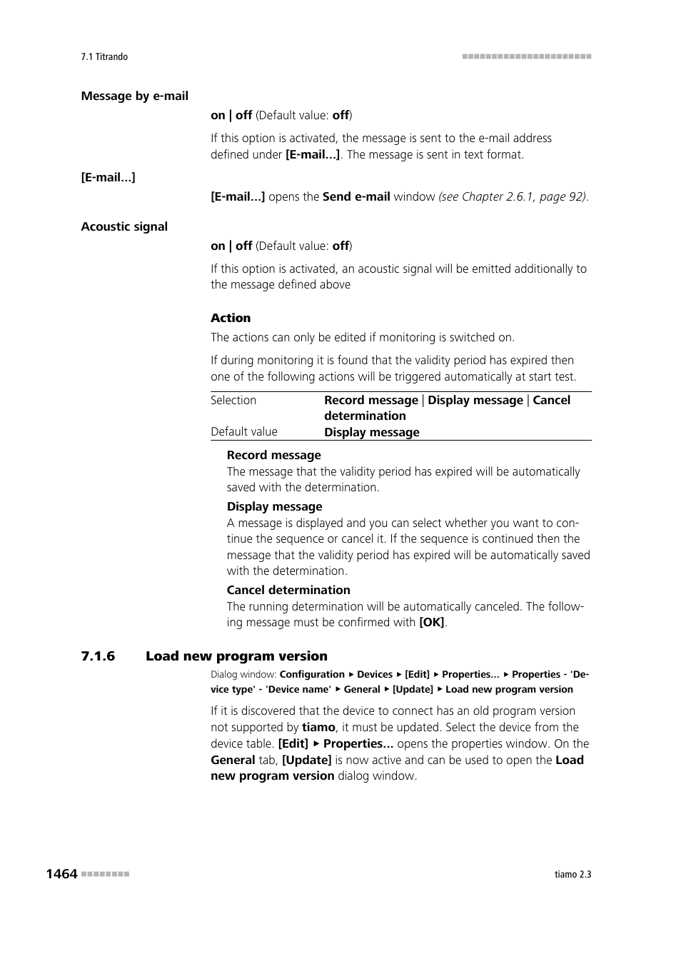 6 load new program version, Load new program version 4 | Metrohm tiamo 2.3 Manual User Manual | Page 1480 / 1697