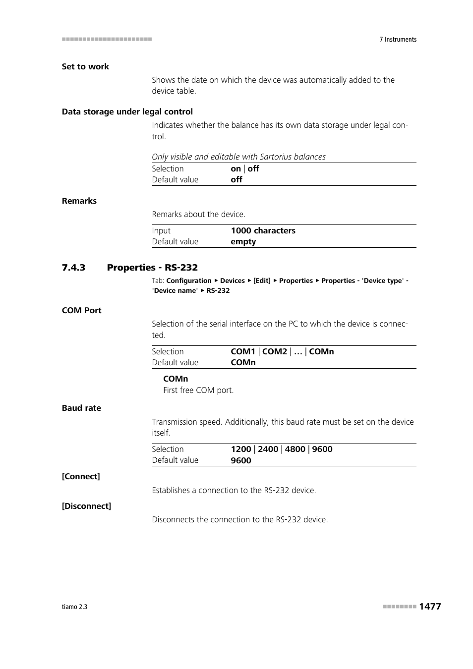 3 properties - rs-232, Properties - rs-232 7 | Metrohm tiamo 2.3 Manual User Manual | Page 1493 / 1697