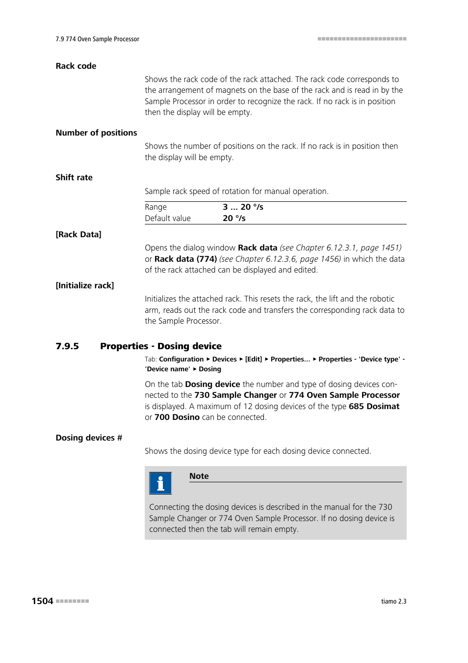 5 properties - dosing device, Properties - dosing device 4 | Metrohm tiamo 2.3 Manual User Manual | Page 1520 / 1697