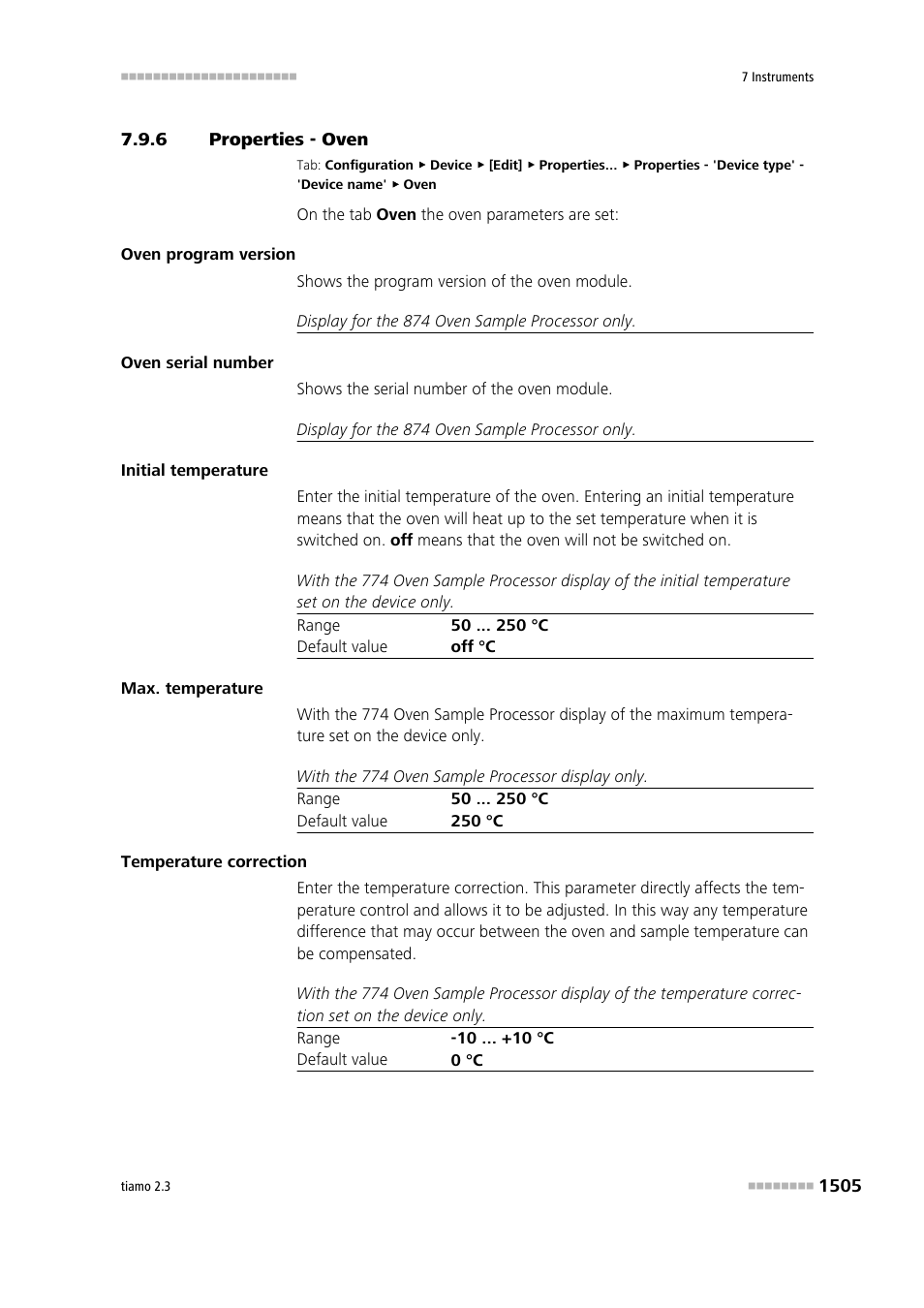 6 properties - oven, Properties - oven 5, Oven | Metrohm tiamo 2.3 Manual User Manual | Page 1521 / 1697