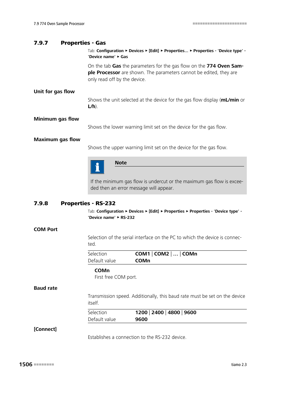 7 properties - gas, 8 properties - rs-232, Properties - gas 6 | Properties - rs-232 6 | Metrohm tiamo 2.3 Manual User Manual | Page 1522 / 1697