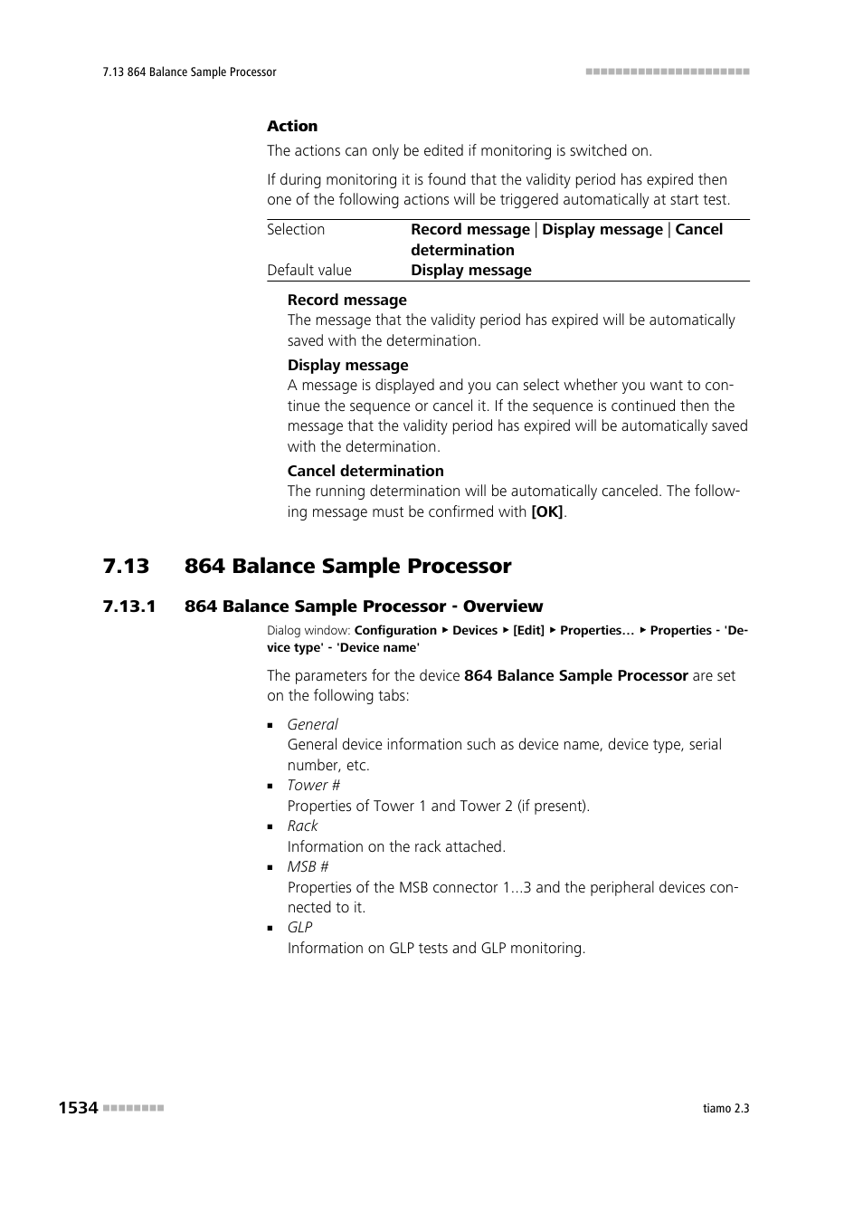 13 864 balance sample processor, 1 864 balance sample processor - overview, 13 864 balance sample processor 4 7.13.1 | 864 balance sample processor - overview 4, 864 balance sample processor | Metrohm tiamo 2.3 Manual User Manual | Page 1550 / 1697