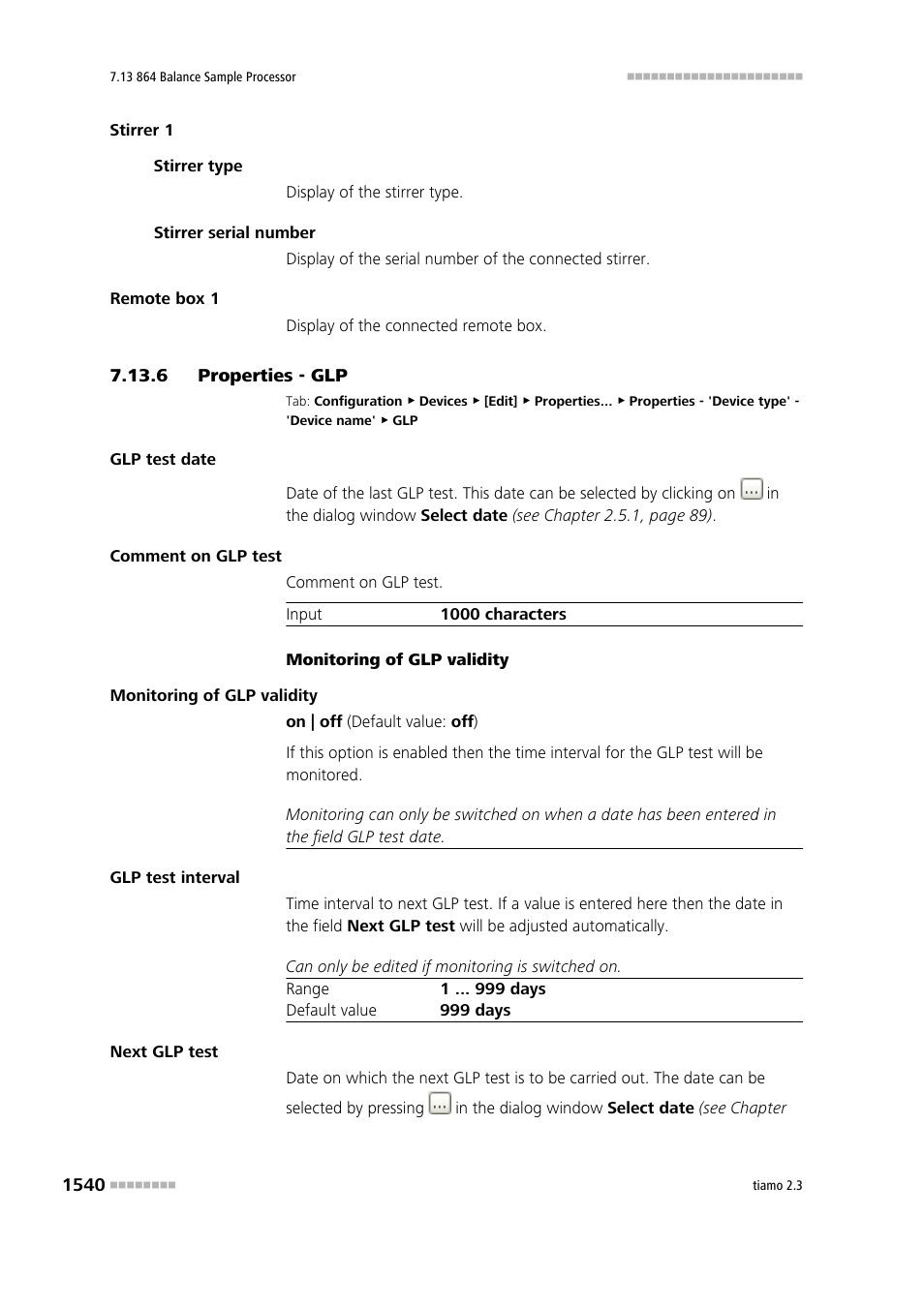 6 properties - glp, Properties - glp 0 | Metrohm tiamo 2.3 Manual User Manual | Page 1556 / 1697