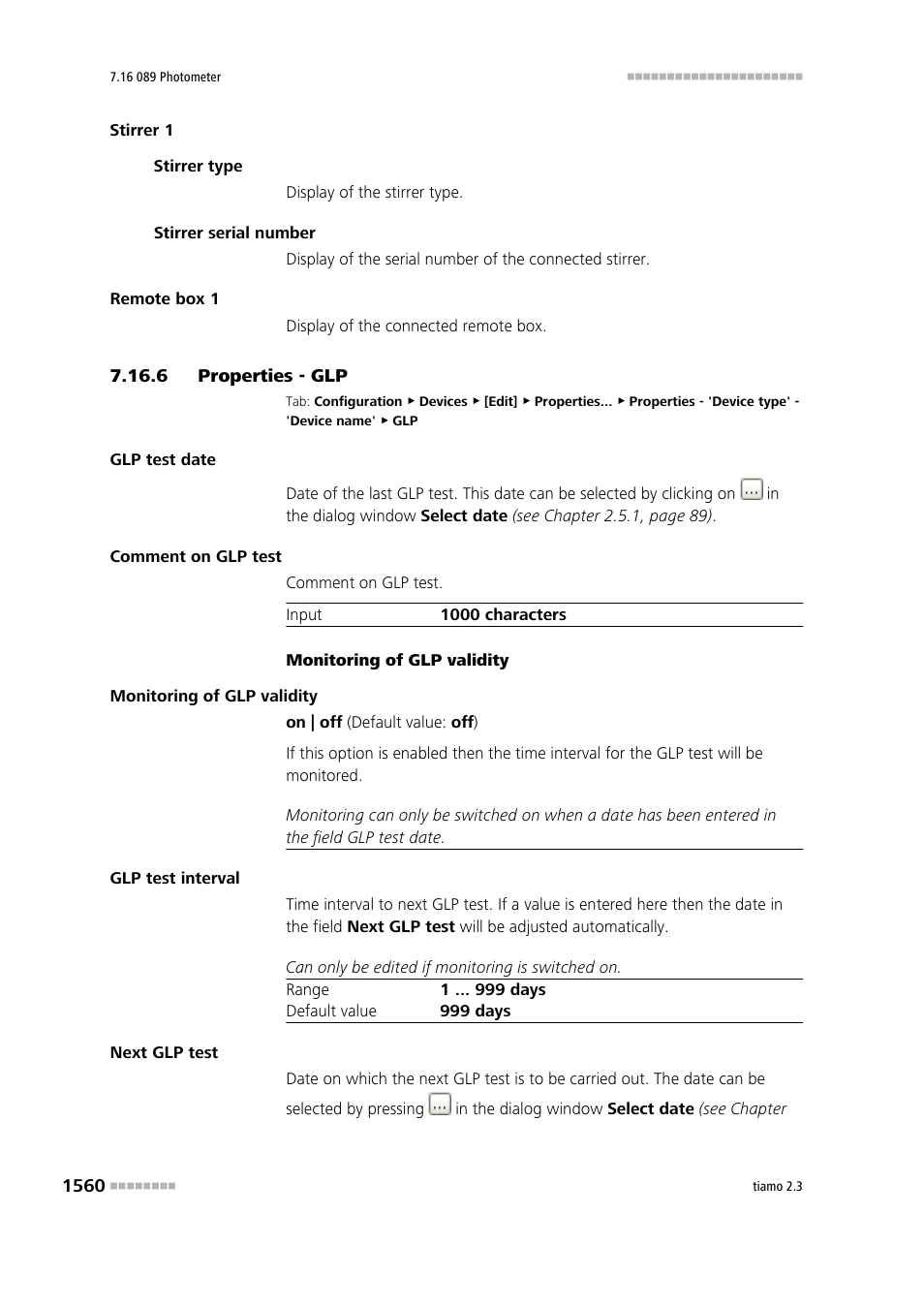 6 properties - glp, Properties - glp 0 | Metrohm tiamo 2.3 Manual User Manual | Page 1576 / 1697