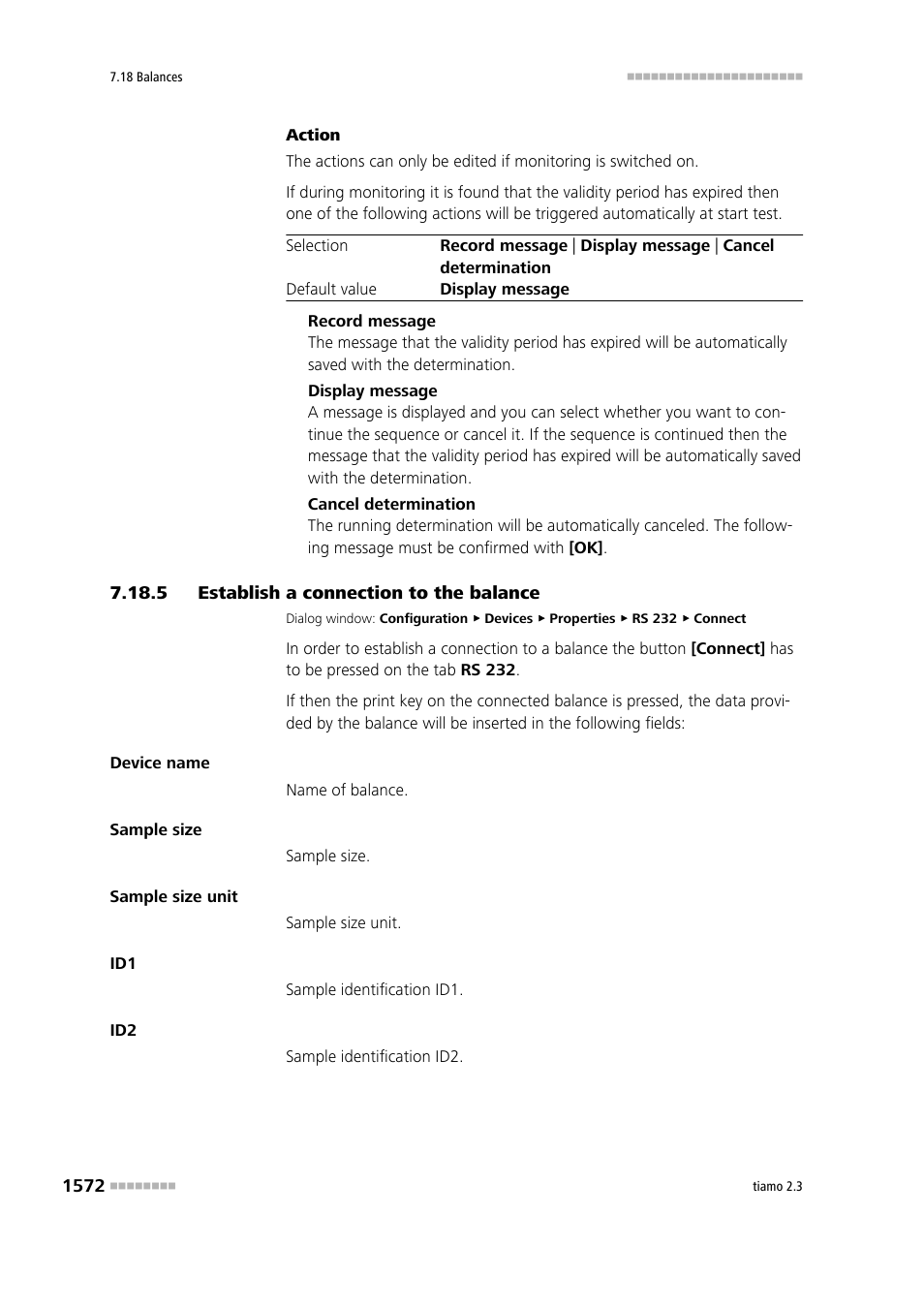 5 establish a connection to the balance, Establish a connection to the balance 2 | Metrohm tiamo 2.3 Manual User Manual | Page 1588 / 1697