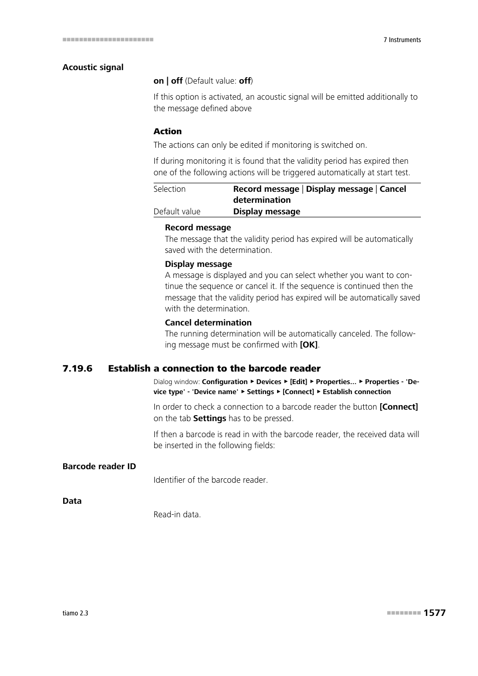 6 establish a connection to the barcode reader, Establish a connection to the barcode reader 7 | Metrohm tiamo 2.3 Manual User Manual | Page 1593 / 1697