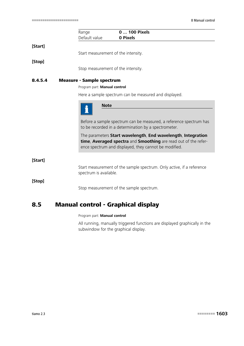 4 measure - sample spectrum, 5 manual control - graphical display, Manual control - graphical display 3 | Metrohm tiamo 2.3 Manual User Manual | Page 1619 / 1697