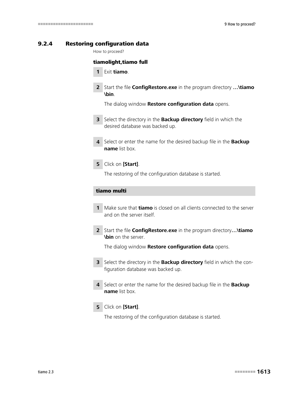 4 restoring configuration data, Restoring configuration data 3 | Metrohm tiamo 2.3 Manual User Manual | Page 1629 / 1697