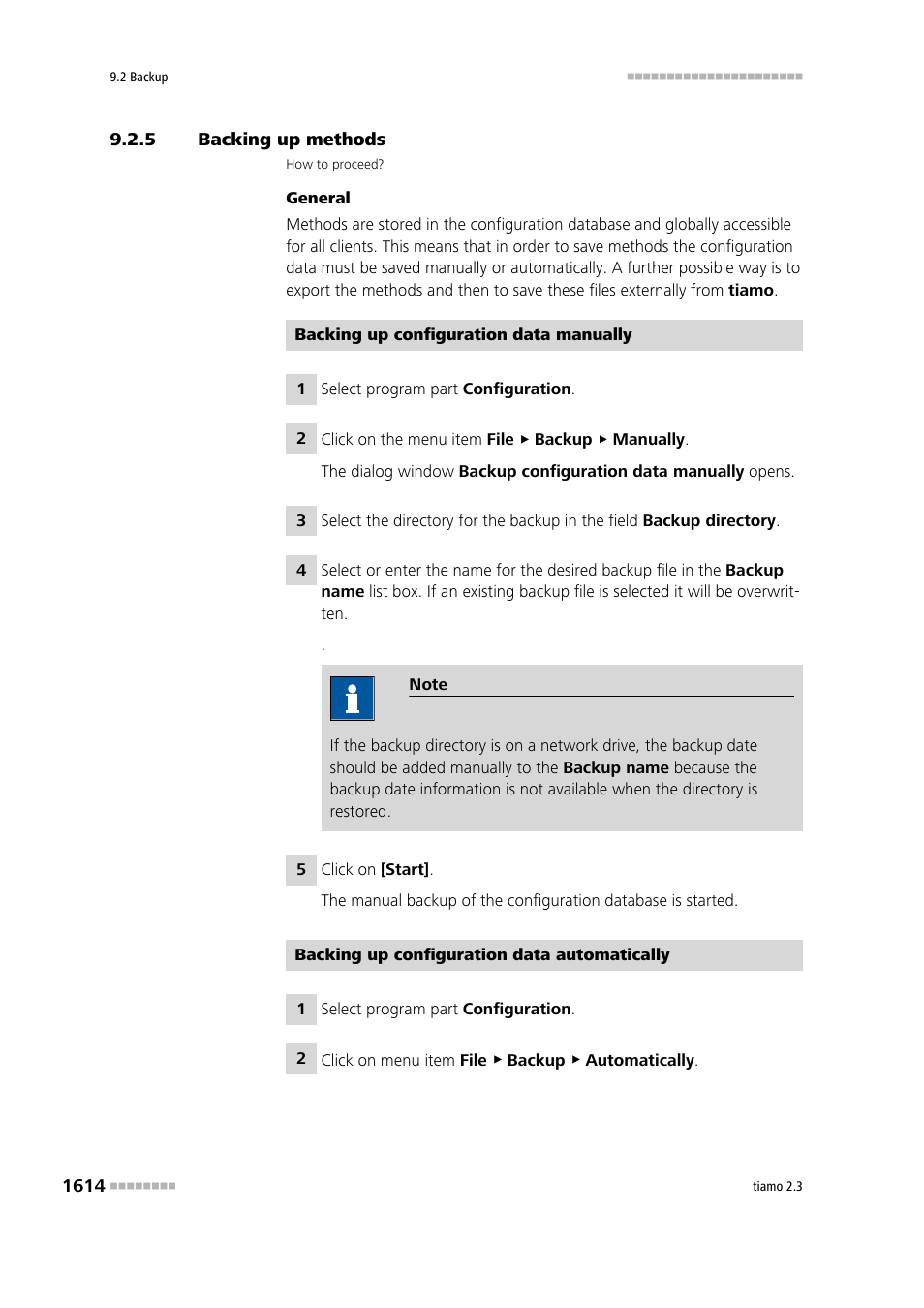 5 backing up methods, Backing up methods 4 | Metrohm tiamo 2.3 Manual User Manual | Page 1630 / 1697