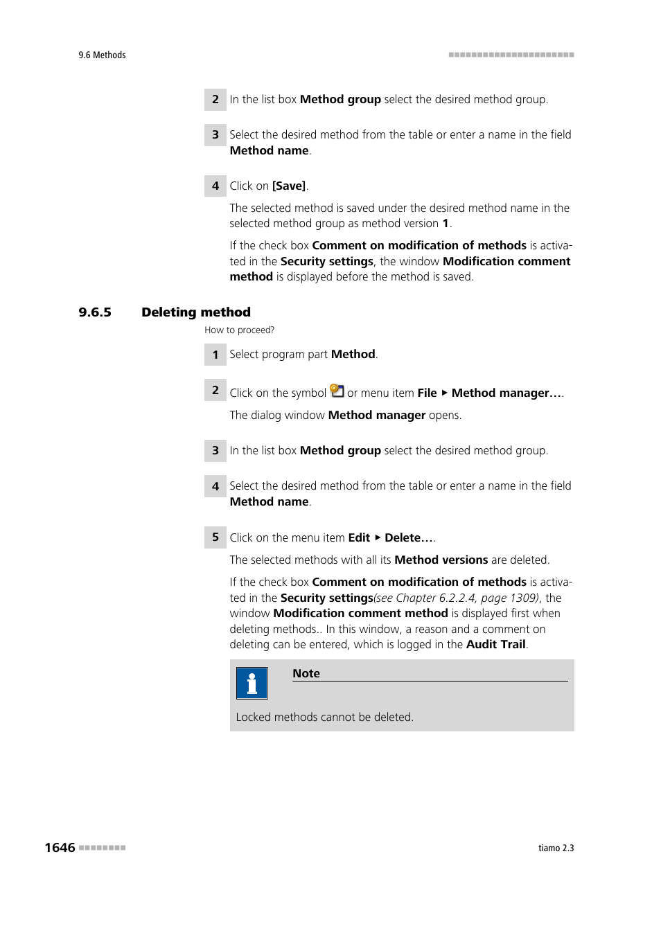 5 deleting method, Deleting method 6 | Metrohm tiamo 2.3 Manual User Manual | Page 1662 / 1697
