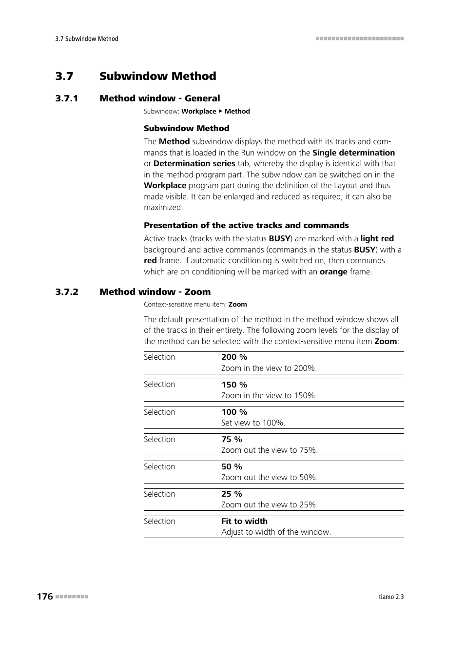 7 subwindow method, 1 method window - general, 2 method window - zoom | Subwindow method, Method window - general, Method window - zoom, Method, Zoom | Metrohm tiamo 2.3 Manual User Manual | Page 192 / 1697